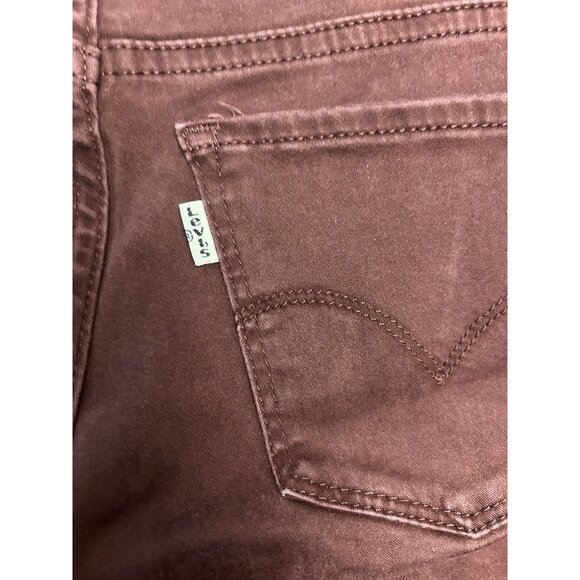 Levi’s White Tab Women’s Soft Pants Jeans Burgundy 710 Super Skinny Size 25 - Picture 6 of 8